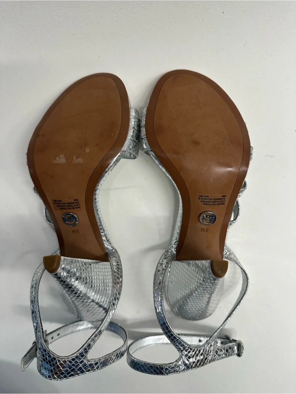 Michael Kors Silver Metallic Strappy High Heel Sandals